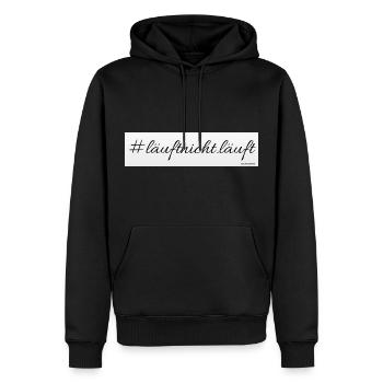#läuftnicht.läuft - Männer Premium Bio Hoodie - Schwarz - Vorne - Nico (187cm)