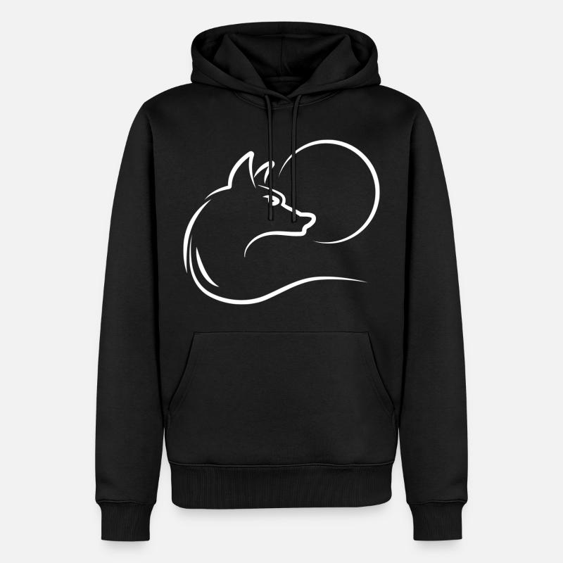 Loup à la pleine lune - Sweat à capuche Premium bio Homme - noir