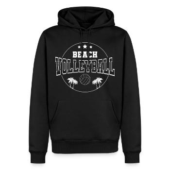 Beach-volley - Sweat à capuche Premium bio Homme - noir - Devant - Nico (187cm)