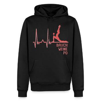 Yoga Herzschlag Bauch Weine Po Frauen - Männer Premium Bio Hoodie - Schwarz - Vorne - Nico (187cm)