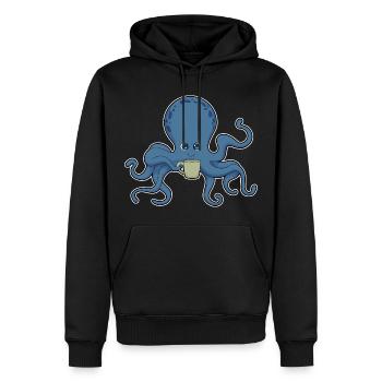 Chope pieuvre - Sweat à capuche Premium bio Homme - noir - Devant - Nico (187cm)