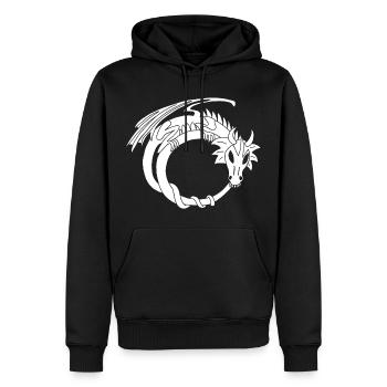 L'anneau du dragon blanc - Sweat à capuche Premium bio Homme - noir - Devant - Nico (187cm)