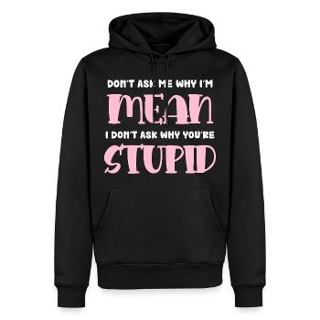Je suis méchant – Coquille rose coquine - Sweat à capuche Premium bio Homme - noir - Devant - Nico (187cm)