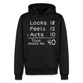 40 Jahre humorvolles Jubiläum | 40. Jubiläum - Männer Premium Bio Hoodie - Schwarz - Vorne - Nico (187cm)