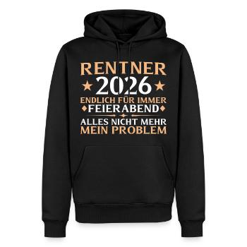 Renteneintritt 2026 Kollege Abschied Rente - Männer Premium Bio Hoodie - Schwarz - Vorne - Nico (187cm)