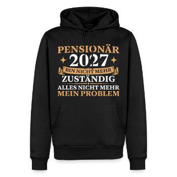 Pensionär 2027 Bin nicht mehr zuständig - Männer Premium Bio Hoodie - Schwarz - Vorne - Nico (187cm)