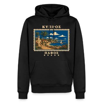 Zypern Paphos Vintage Reisemarke - Männer Premium Bio Hoodie - Schwarz - Vorne - Nico (187cm)
