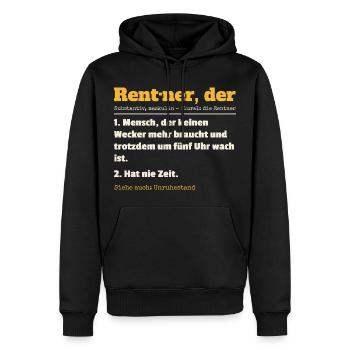 Rentner Definition Lustiger Spruch Ruhestand Rente - Männer Premium Bio Hoodie - Schwarz - Vorne - Nico (187cm)