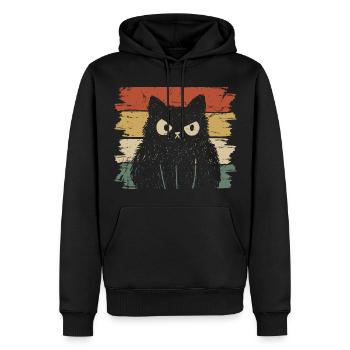 Böse Katze in Vintage - Männer Premium Bio Hoodie - Schwarz - Vorne - Nico (187cm)