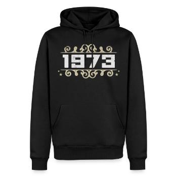 Jahrgang 1973 Retro Geburtstag 1973 Vintage 1973 - Männer Premium Bio Hoodie - Schwarz - Vorne - Nico (187cm)