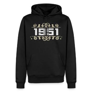 Jahrgang 1951 Retro Geburtstag 1951 Vintage 1951 - Männer Premium Bio Hoodie - Schwarz - Vorne - Nico (187cm)