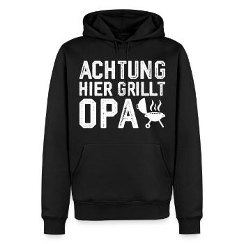 Grillen Grillmeister Opa Grill Geschenkidee - Männer Premium Bio Hoodie - Schwarz - Vorne - Nico (187cm)