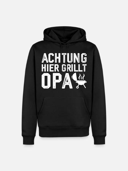 Grillen Grillmeister Opa Grill Geschenkidee - Männer Premium Bio Hoodie - Schwarz