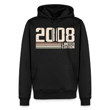2008 Jahrgang 2008 Geburtstag 2008 Retro 2008 - Männer Premium Bio Hoodie - Schwarz - Vorne - Nico (187cm)