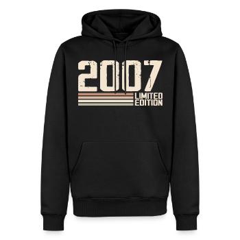 2007 Jahrgang 2007 Geburtstag 2007 Retro 2007 - Männer Premium Bio Hoodie - Schwarz - Vorne - Nico (187cm)