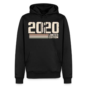 2020 Jahrgang 2020 Geburtstag 2020 Retro 2020 - Männer Premium Bio Hoodie - Schwarz - Vorne - Nico (187cm)