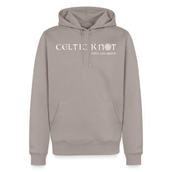 Celtic knot - Men’s Premium Organic Hoodie - taupe - Front - Nico (187cm)