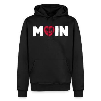MOIN Herz Anker Norden Liebe - Männer Premium Bio Hoodie - Schwarz - Vorne - Nico (187cm)