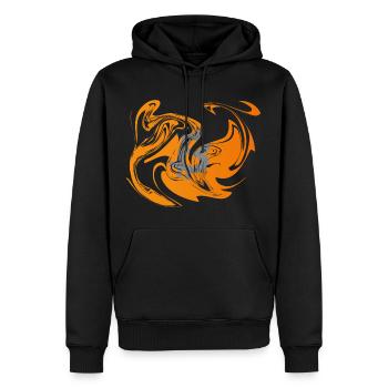 Bitcoin im Verlauf - Männer Premium Bio Hoodie - Schwarz - Vorne - Nico (187cm)