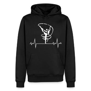 Ruban de gymnastique rythmique Gymnaste Fille Heartbeat - Sweat à capuche Premium bio Homme - noir - Devant - Nico (187cm)