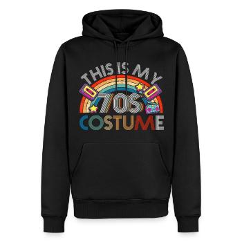 Das ist mein 70er Jahre Kostüm Retro Vintage Hippy - Männer Premium Bio Hoodie - Schwarz - Vorne - Nico (187cm)