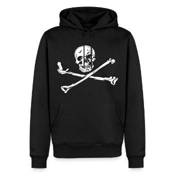 SkullBones - Männer Premium Bio Hoodie - Schwarz - Vorne - Nico (187cm)