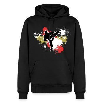 Karaté Temps Libre Cadeau Karatéka Sport de Combat - Sweat à capuche Premium bio Homme - noir - Devant - Nico (187cm)