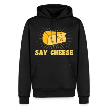 Dites fromage - Sweat à capuche Premium bio Homme - noir - Devant - Nico (187cm)