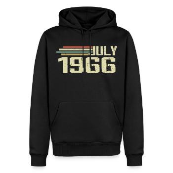Geburtstag Juli 1966 Jahr 1966 Juli Jahrgang 1966 - Männer Premium Bio Hoodie - Schwarz - Vorne - Nico (187cm)