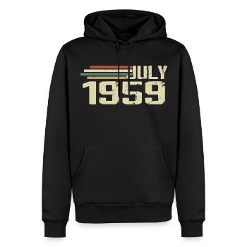 Geburtstag Juli 1959 Jahr 1959 Juli Jahrgang 1959 - Männer Premium Bio Hoodie - Schwarz - Vorne - Nico (187cm)