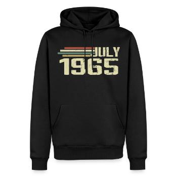 Geburtstag Juli 1965 Jahr 1965 Juli Jahrgang 1965 - Männer Premium Bio Hoodie - Schwarz - Vorne - Nico (187cm)