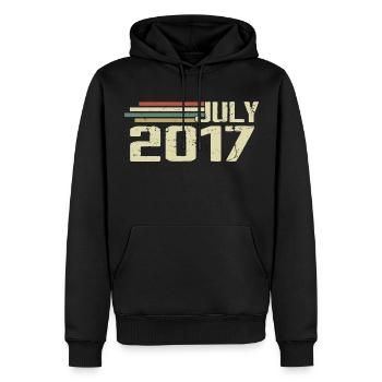 Geburtstag Juli 2017 Jahr 2017 Juli Jahrgang 2017 - Männer Premium Bio Hoodie - Schwarz - Vorne - Nico (187cm)