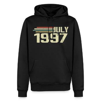 Geburtstag Juli 1997 Jahr 1997 Juli Jahrgang 1997 - Männer Premium Bio Hoodie - Schwarz - Vorne - Nico (187cm)