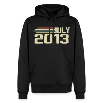 Geburtstag Juli 2013 Jahr 2013 Juli Jahrgang 2013 - Männer Premium Bio Hoodie - Schwarz - Vorne - Nico (187cm)