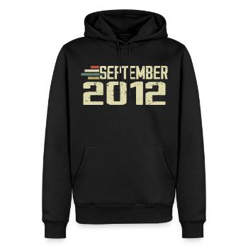 September 2012 Vintage Gift Idea September 2012 - Men’s Premium Organic Hoodie - black - Front - Nico (187cm)