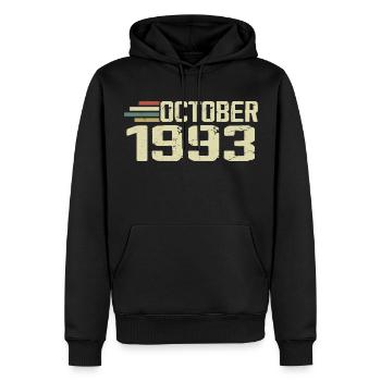 October 1993 - Birthday in October 1993 - Men’s Premium Organic Hoodie - black - Front - Nico (187cm)