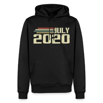 Anniversaire juillet 2020 Année 2020 juillet Né en 2020 - Sweat à capuche Premium bio Homme - noir - Devant - Nico (187cm)