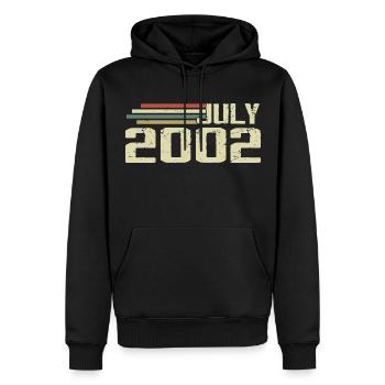 Geburtstag Juli 2002 Jahr 2002 Juli Jahrgang 2002 - Männer Premium Bio Hoodie - Schwarz - Vorne - Nico (187cm)