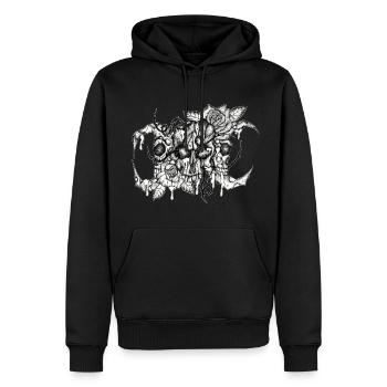 3 Lunes NB - Sweat à capuche Premium bio Homme - noir - Devant - Nico (187cm)
