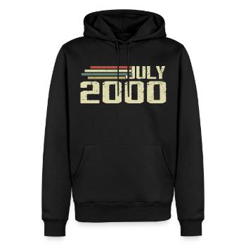 Geburtstag Juli 2000 Jahr 2000 Juli Jahrgang 2000 - Männer Premium Bio Hoodie - Schwarz - Vorne - Nico (187cm)
