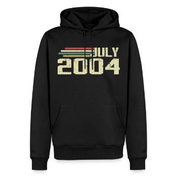 Geburtstag Juli 2004 Jahr 2004 Juli Jahrgang 2004 - Männer Premium Bio Hoodie - Schwarz - Vorne - Nico (187cm)