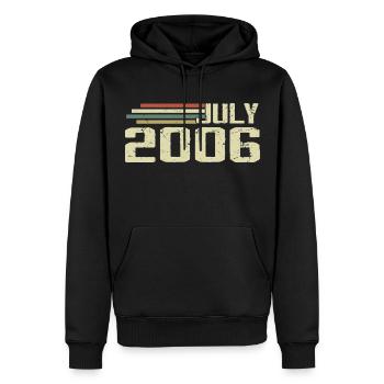 Geburtstag Juli 2006 Jahr 2006 Juli Jahrgang 2006 - Männer Premium Bio Hoodie - Schwarz - Vorne - Nico (187cm)