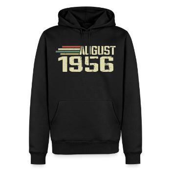 Né en août 1956 Anniversaire août 1956 Millésime - Sweat à capuche Premium bio Homme - noir - Devant - Nico (187cm)