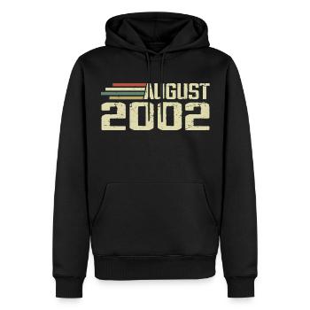 Geboren August 2002 Jubiläum August 2002 Jahrgang - Männer Premium Bio Hoodie - Schwarz - Vorne - Nico (187cm)