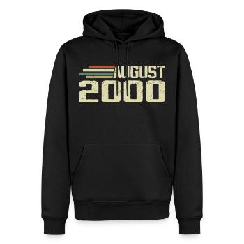 Geboren August 2000 Jubiläum August 2000 Jahrgang - Männer Premium Bio Hoodie - Schwarz - Vorne - Nico (187cm)