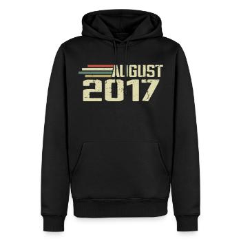 Born August 2017 Anniversary August 2017 Vintage - Men’s Premium Organic Hoodie - black - Front - Nico (187cm)