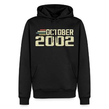 October 2002 - Geburtstag im Oktober 2002 - Männer Premium Bio Hoodie - Schwarz - Vorne - Nico (187cm)