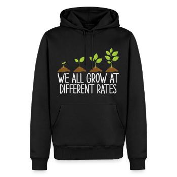 We All Grow At Different Rates - Men’s Premium Organic Hoodie - black - Front - Nico (187cm)
