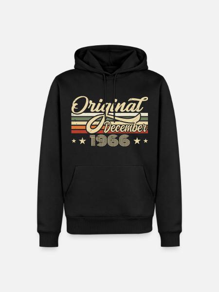 Décembre 1966 - Cadeau d’anniversaire Décembre 1966 - Sweat à capuche Premium bio Homme - noir