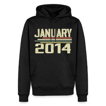 Janvier 2014 - Cadeau d’anniversaire Janvier 2014 - Sweat à capuche Premium bio Homme - noir - Devant - Nico (187cm)